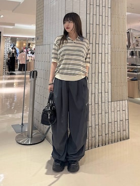 「PAGEBOY（ページボーイ）の【2WAY仕様】スタッズミニボストンバッグ（ショルダーバッグ、ブラック系）」を使った、アイさん（レディース・154cm）の夏コーディネート