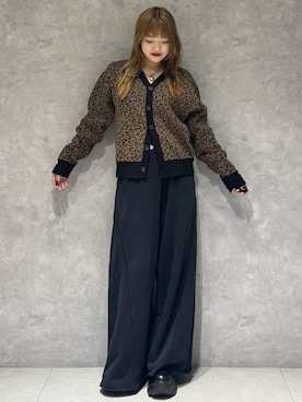 「PAGEBOY（ページボーイ）のサイドタックルーズウラケパンツ/イージーパンツ【4color・2size】（スウェットパンツ）」を使った、アイさん（レディース・154cm）の秋コーディネート