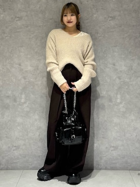 「レースアップシューズ」｜アイさん（レディース・154cm）の秋コーディネート