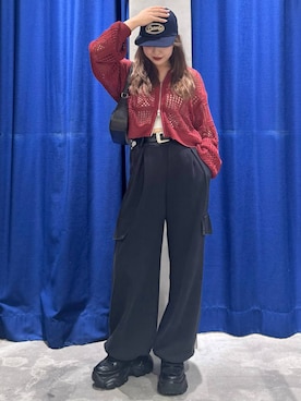 「PBLIM（ページボーイリム）のアイテム（キャップ）」を使った、アイさん（レディース・154cm）の春コーディネート