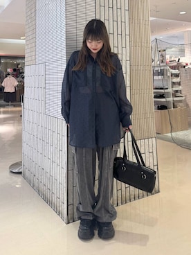 「PAGEBOY（ページボーイ）のプラットチャンキースニーカー（スニーカー、ブラック系）」を使った、アイさん（レディース・154cm）の夏コーディネート