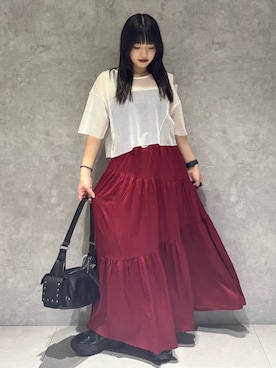 「アイテム（ベルト）」を使った、アイさん（レディース・154cm）の夏コーディネート