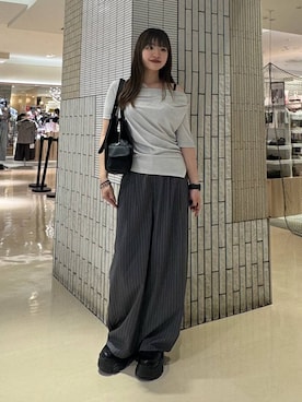 「PAGEBOY（ページボーイ）のレースアップソックスブーツ（ブーツ、ブラック系）」を使った、アイさん（レディース・154cm）の夏コーディネート