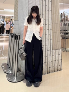 「PAGEBOY（ページボーイ）の【2WAY仕様】スタッズミニボストンバッグ（ショルダーバッグ、その他）」を使った、アイさん（レディース・154cm）の秋コーディネート