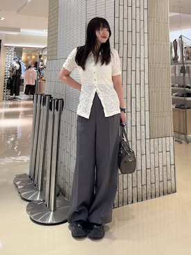 「PAGEBOY（ページボーイ）の【2WAY仕様】スタッズミニボストンバッグ（ショルダーバッグ、その他）」を使った、アイさん（レディース・154cm）の秋コーディネート