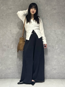 「PAGEBOY（ページボーイ）のサイドタックルーズウラケパンツ/イージーパンツ【4color・2size】（スウェットパンツ）」を使った、アイさん（レディース・154cm）の夏コーディネート