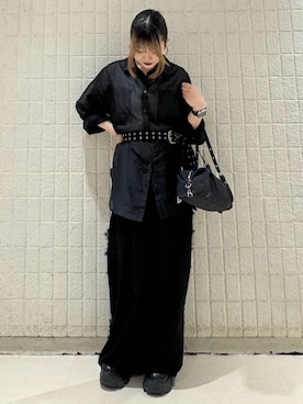 「PAGEBOY（ページボーイ）のレースアップソックスブーツ（ブーツ、ブラック系）」を使った、アイさん（レディース・154cm）の春コーディネート