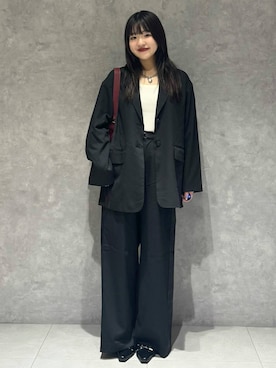 「PAGEBOY（ページボーイ）の【セットアップ対応】チェックMIXジャケット 《2サイズ展開》（テーラードジャケット）」を使った、アイさん（レディース・154cm）の夏コーディネート