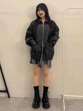 「骨格ストレート」｜「アイテム（ブルゾン）」を使った、アイさん（レディース・154cm）の夏コーディネート
