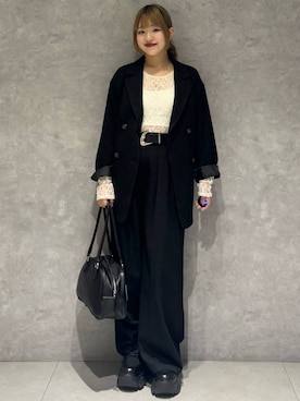 「レースアップシューズ」｜アイさん（レディース・154cm）の秋コーディネート