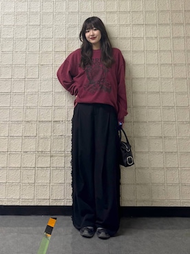 「PAGEBOY（ページボーイ）のサイドレースパンツ / スラックス（スラックス）」を使った、アイさん（レディース・154cm）の秋コーディネート