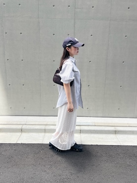 「150cm台コーデ」｜「アイテム（バッグ）」を使った、misatoさん（レディース・155cm）の夏コーディネート