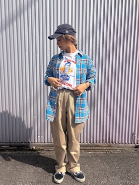 「FRUIT OF THE LOOM（フルーツオブザルーム）のアイテム」を使った、BUDDIES🏁SERIKAさん（レディース・155cm）の秋コーディネート