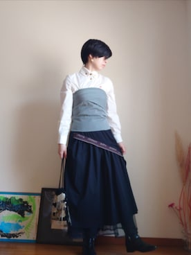 「アイテム（スカート）」を使った、あきやっこさん（レディース・160cm・40代）の秋コーディネート