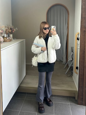 「JINS（ジンズ）のアイテム（サングラス、ブラウン系）」を使った、𝘻𝘬𝘮さん（レディース・158cm）の春コーディネート