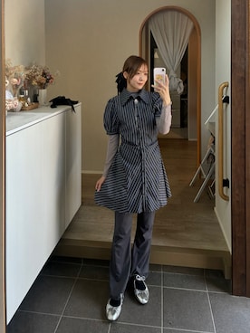 「Avail（アベイル）のアイテム（ネックレス、シルバー系）」を使った、𝘻𝘬𝘮さん（レディース・158cm）の春コーディネート