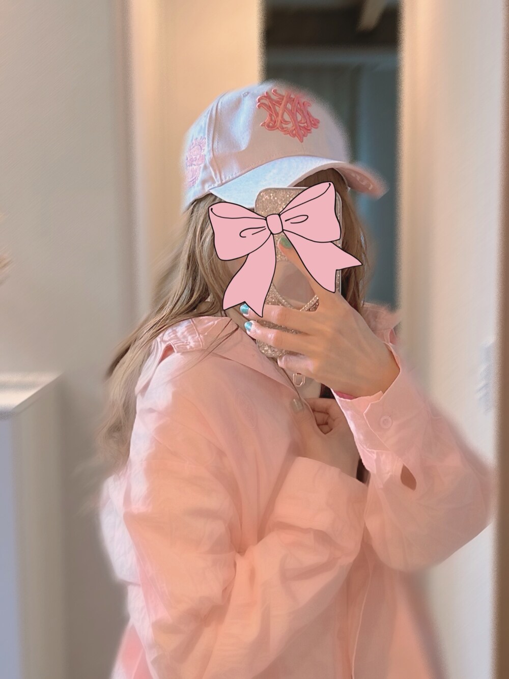 「春めき満開コーデ、春コーデ、春服」｜「SHEINのアイテム（キャップ、ホワイト系）」を使った、ᶻᵏⁿさん（レディース・158cm）の春コーディネートの1枚目の写真