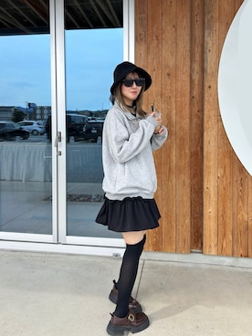 「JINS（ジンズ）のアイテム」を使った、𝘻𝘬𝘮さん（レディース・158cm）の春コーディネート