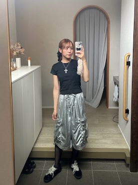 「アイテム（カーゴパンツ）」を使った、ᶻᵏⁿさん（レディース・158cm・30代）の夏コーディネート