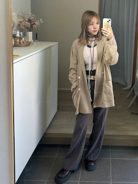 「green label relaxing（グリーンレーベルリラクシング）のアイテム（ジャケット/アウター）」を使った、𝘻𝘬𝘮さん（レディース・158cm）の春コーディネート