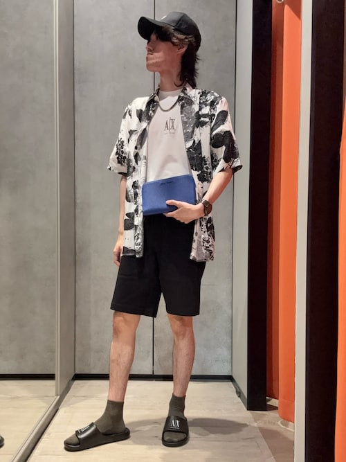 A/X Armani Exchange ICON スウェット ハーフパンツ 関＊送込 A|X アルマーニ エクスチェンジ】ICON スウェットハーフパンツ