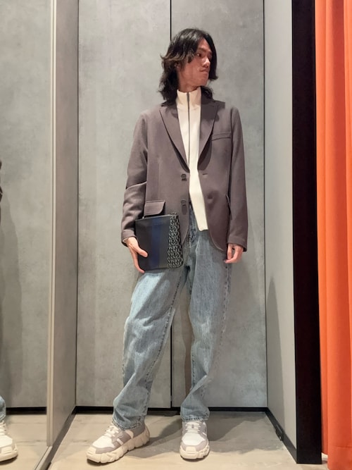 アルマーニ●希少/ピークドラペル●コットンディナージャケット シャドーストライプ Ermenegildo Zegna / Saks Fifth Avenue 生地も仕立ても素晴らしいん