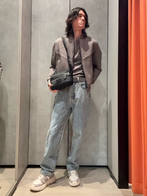 入手困難✨XL相当 アルマーニ ボンバージャケット デニム キルティング 切替 A|X アルマーニ エクスチェンジ】キルティング ボンバー