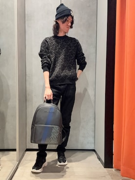 「ARMANI EXCHANGE（アルマーニエクスチェンジ）のアイテム」を使った、mochimochi.Hさん（メンズ・183cm）の秋コーディネート