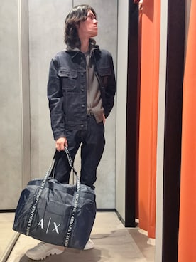 「ARMANI EXCHANGE（アルマーニエクスチェンジ）のアイテム」を使った、mochimochi.Hさん（メンズ・183cm）の秋コーディネート