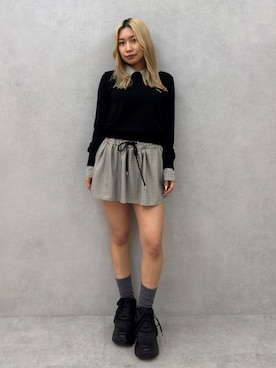 「EMODA（エモダ）のアイテム」を使った、本田祐美絵さん（レディース・154cm）の冬コーディネート