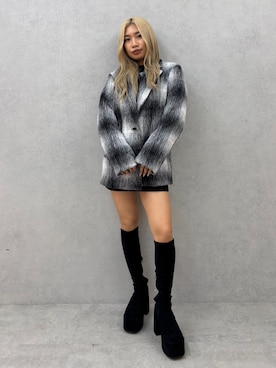 「EMODA（エモダ）のバルキープランプフィットブーツ（ブーツ）」を使った、本田祐美絵さん（レディース・154cm）の秋コーディネート