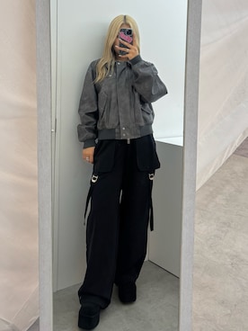 「EMODA（エモダ）のアイテム（その他パンツ）」を使った、本田祐美絵さん（レディース・154cm）の秋コーディネート