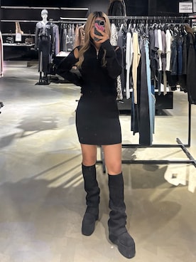 「EMODA（エモダ）のアイテム（ワンピース）」を使った、本田祐美絵さん（レディース・154cm）の秋コーディネート