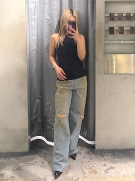 「EMODA（エモダ）のアイテム（キャミソール）」を使った、本田祐美絵さん（レディース・154cm）の夏コーディネート