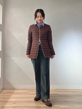 「アイテム（ダウンジャケット/コート）」を使った、TOYODAさん（レディース・163cm）の秋コーディネート