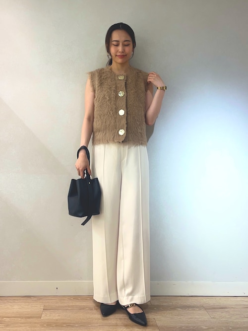 セール】《手洗い可能》ビックボタン起毛ファーベスト（ベスト