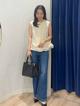 「アイテム（ベスト）」を使った、TOYODAさん（レディース・163cm）の夏コーディネート
