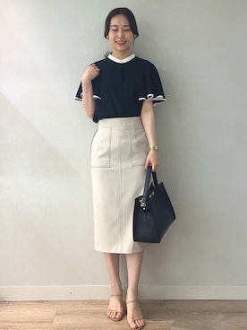 「NOLLEY’S Sophi（ノーリーズソフィ）のアイテム」を使った、TOYODAさん（骨格ウェーブ・レディース・163cm）の夏コーディネート