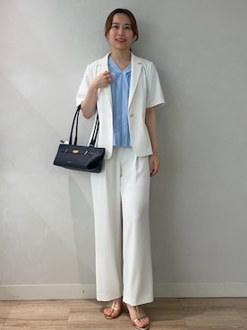 「アイテム（テーラードジャケット）」を使った、TOYODAさん（レディース・163cm）の夏コーディネート