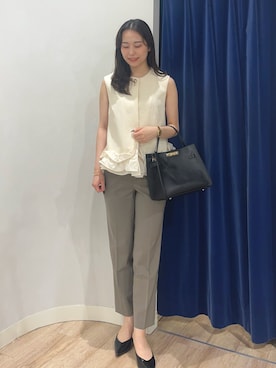 「アイテム（ベスト）」を使った、TOYODAさん（レディース・163cm）の夏コーディネート