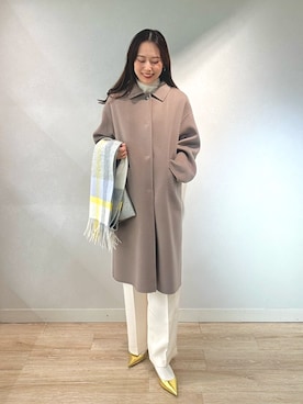 「アイテム（ステンカラーコート）」を使った、TOYODAさん（レディース・163cm）の秋コーディネート
