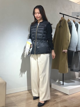 「アイテム（ダウンジャケット/コート）」を使った、TOYODAさん（レディース・163cm）の秋コーディネート