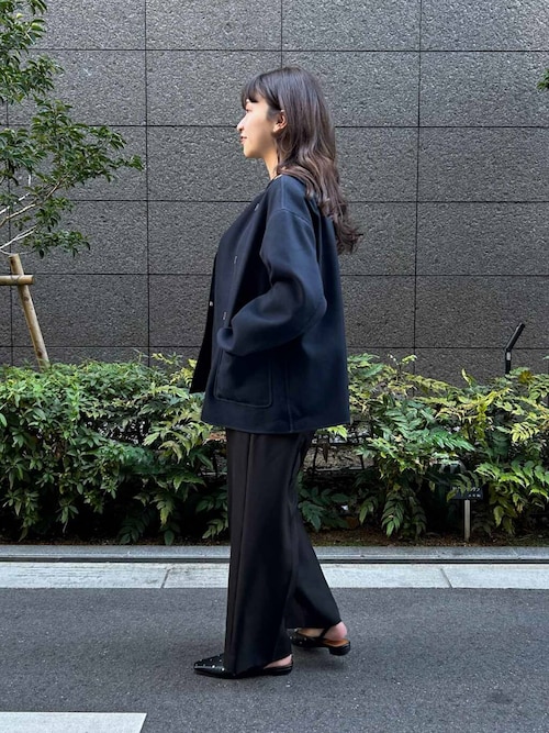 セール】ツイルノーカラーリバーコート（ノーカラージャケット