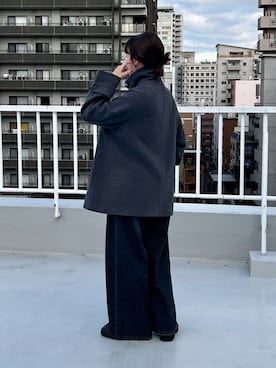 「アイテム（ピーコート）」を使った、miyuさん（レディース・156cm）の冬コーディネート