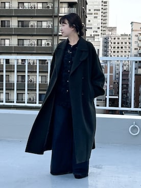 「アイテム（チェスターコート）」を使った、miyuさん（レディース・156cm）の冬コーディネート