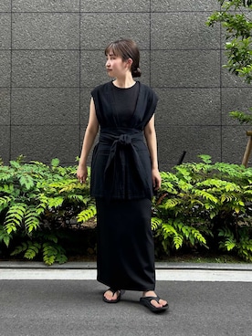 「URBANRESEARCH」｜「アイテム（ノーカラージャケット）」を使った、miyuさん（レディース・156cm）の夏コーディネート