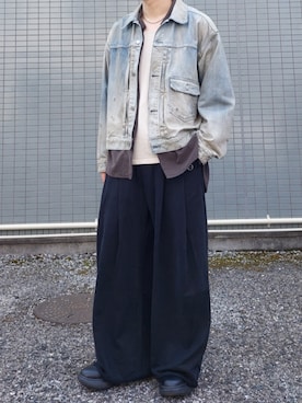 「LIDNM（リドム）のアイテム」を使った、えぬさん（メンズ・169cm）の春コーディネート