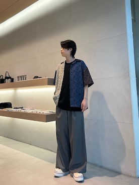「doublet（ダブレット）のアイテム（スニーカー）」を使った、中田力斗さん（メンズ・169cm）の夏コーディネート