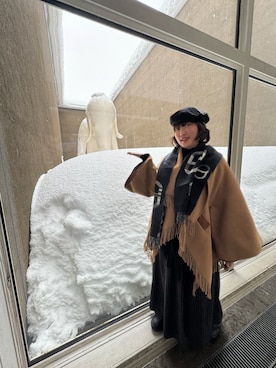 「AMxPM のアイテム（ムートンコート、ブラウン系）」を使った、Cieloさん（レディース・154cm）の春コーディネート