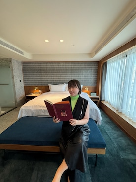 「AMXPM のアイテム（その他トップス、グリーン系）」を使った、Cieloさん（レディース・154cm）の夏コーディネート